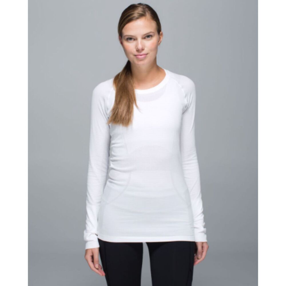 Lululemon Swiftly Tech Long Sleeve Crew Neck White Shirt Women's 6